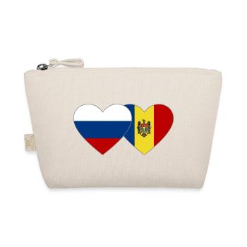 Russland Moldawien Flagge Herz - Bio-Täschchen - Natur - Vorne