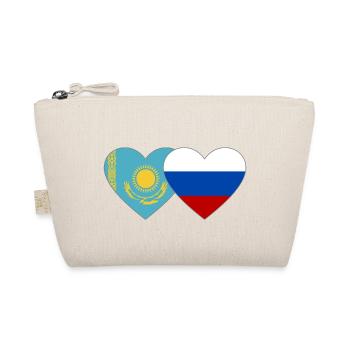 Kazakhstan Russia Flag Heart - Organic Pouch - nature - Front