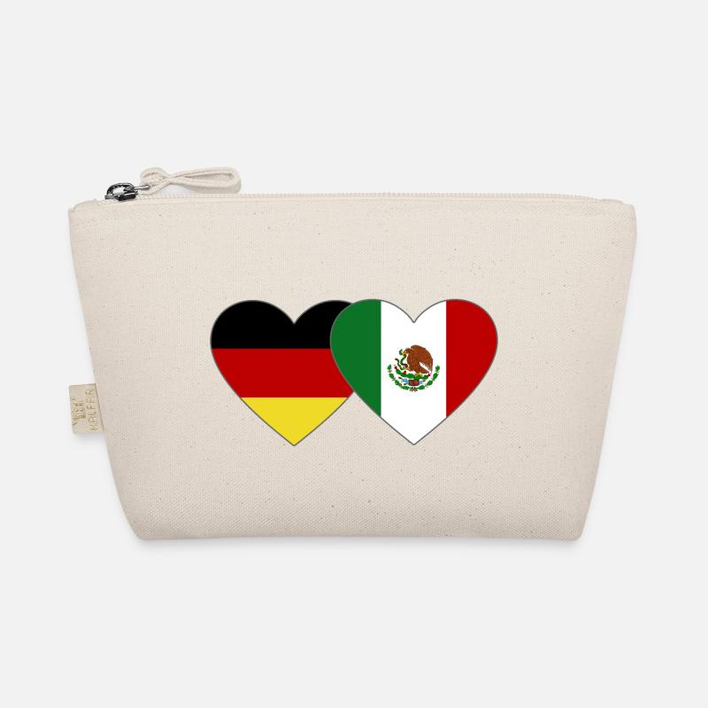 Deutschland Mexiko Flagge Herz - Bio-Täschchen - Natur
