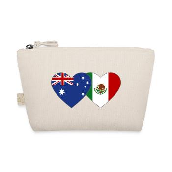 Australien Mexiko Flagge Herz - Bio-Täschchen - Natur - Vorne