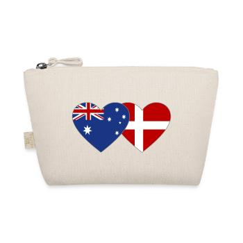 Australia Denmark Flag Heart - Organic Pouch - nature - Front