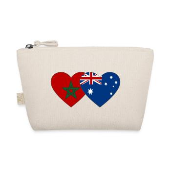 Marokko Australien Flagge Herz - Bio-Täschchen - Natur - Vorne