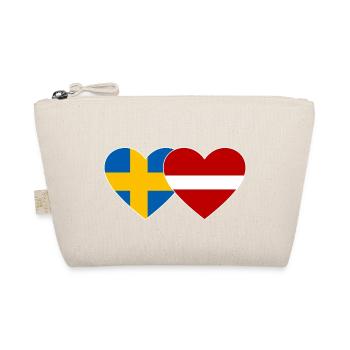 Schweden Lettland Flagge Herz - Bio-Täschchen - Natur - Vorne