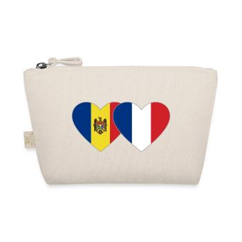 Moldawien Frankreich Flagge Herz - Bio-Täschchen - Natur - Vorne
