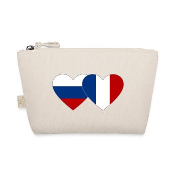 Russia France Flag Heart - Organic Pouch - nature - Front