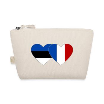 Estonie France Flag Coeur - Trousse biologique - nature - Devant
