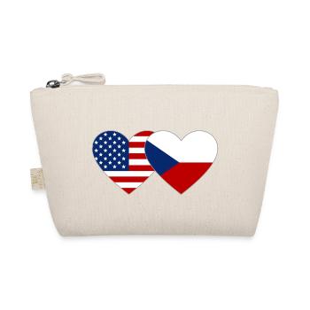 USA Tschechien Flagge Herz - Bio-Täschchen - Natur - Vorne
