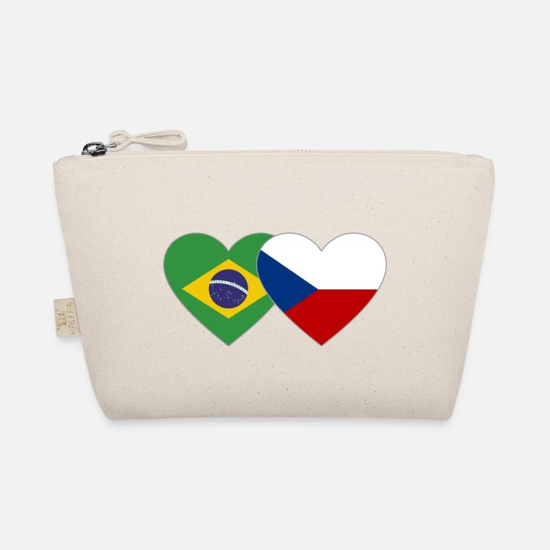 Brésil République tchèque Flag Heart Trousse biologique