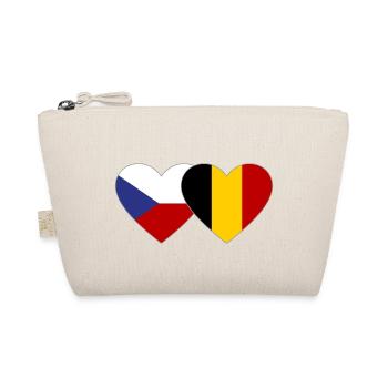 Tschechien Belgien Flagge Herz - Bio-Täschchen - Natur - Vorne