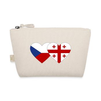 Czech Republic Georgia Flag Heart - Organic Pouch - nature - Front
