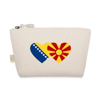 Bosnia Macedonia Flag Heart - Organic Pouch - nature - Front