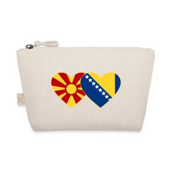 Macedonia Bosnia Flag Heart - Organic Pouch - nature - Front