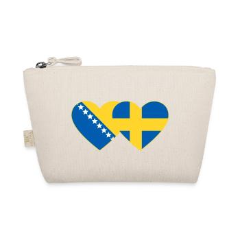 Bosnien Schweden Flagge Herz - Bio-Täschchen - Natur - Vorne