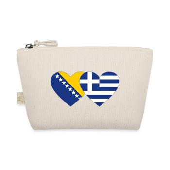 Bosnien Griechenland Flagge Herz - Bio-Täschchen - Natur - Vorne