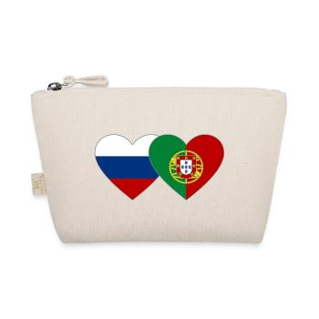 Russland Portugal Flagge Herz - Bio-Täschchen - Natur - Vorne