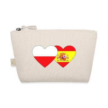 Polen Spanien Flagge Herz - Bio-Täschchen - Natur - Vorne