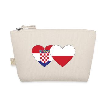 Kroatien Polen Flagge Herz - Bio-Täschchen - Natur - Vorne