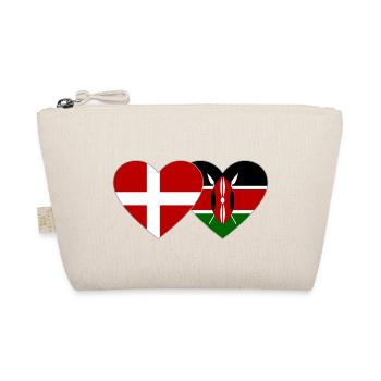 Dänemark Kenia Flagge Herz - Bio-Täschchen - Natur - Vorne
