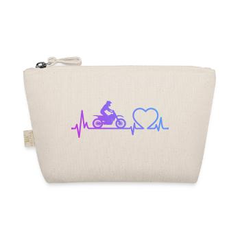 Ecg Heartbeat Dirt Biker Motorcycle Enduro Motocro - Bio-Täschchen - Natur - Vorne
