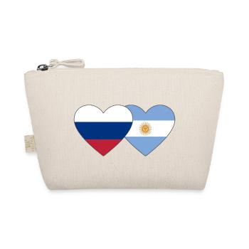 Russia Argentina Flag Heart - Organic Pouch - nature - Front