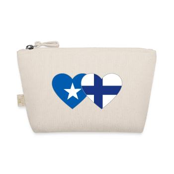 Somalia Finnland Flagge Herz - Bio-Täschchen - Natur - Vorne