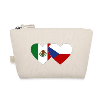 Mexiko Tschechien Flagge Herz - Bio-Täschchen - Natur - Vorne