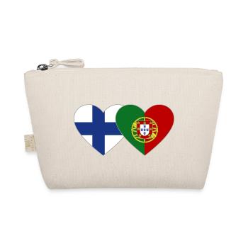 Finnland Portugal Flagge Herz - Bio-Täschchen - Natur - Vorne