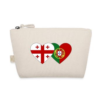 Georgien Portugal Flagge Herz - Bio-Täschchen - Natur - Vorne