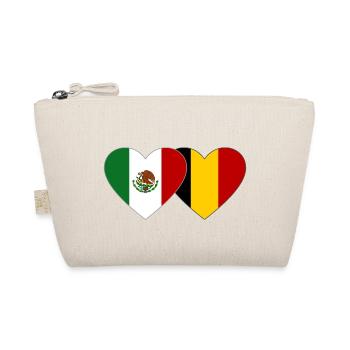 Mexiko Belgien Flagge Herz - Bio-Täschchen - Natur - Vorne