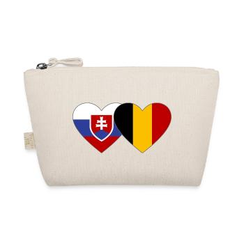 Slovakia Belgium Flag Heart - Organic Pouch - nature - Front
