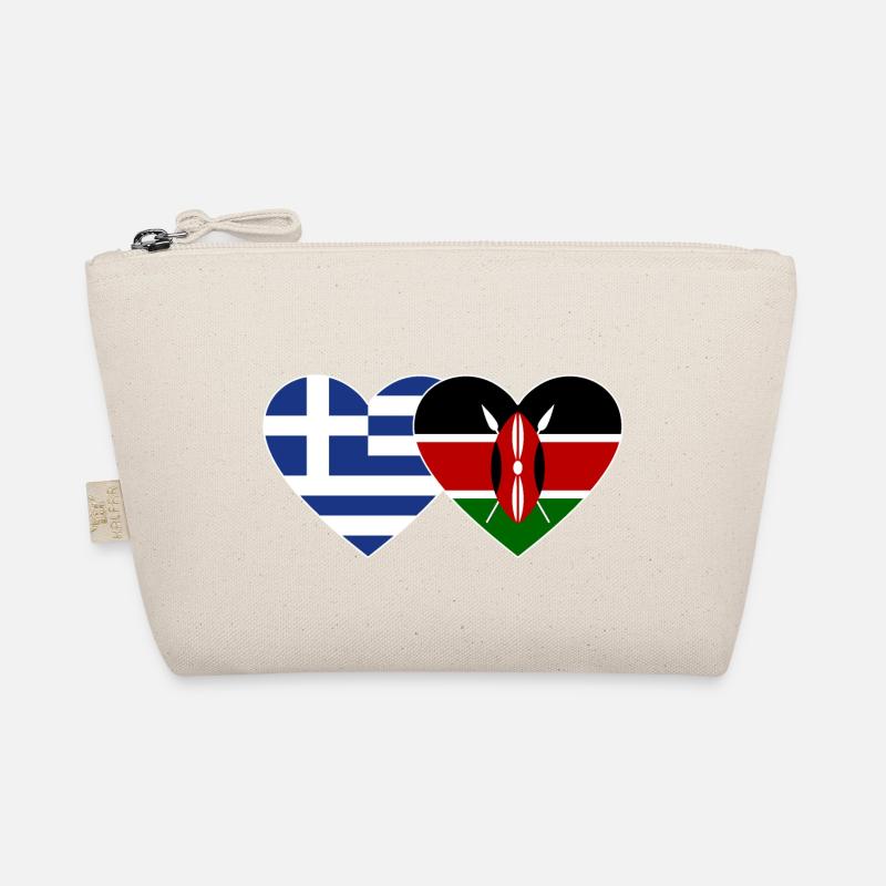 Greece Kenya Flag Heart Organic Pouch