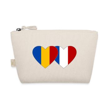 Roumanie France Flag Coeur - Trousse biologique - nature - Devant