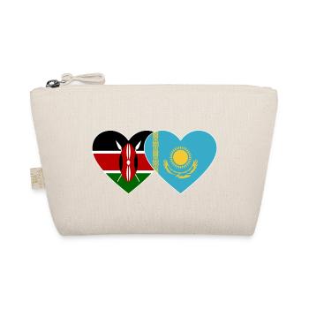 Kenia KasachstanFlagge Herz - Bio-Täschchen - Natur - Vorne