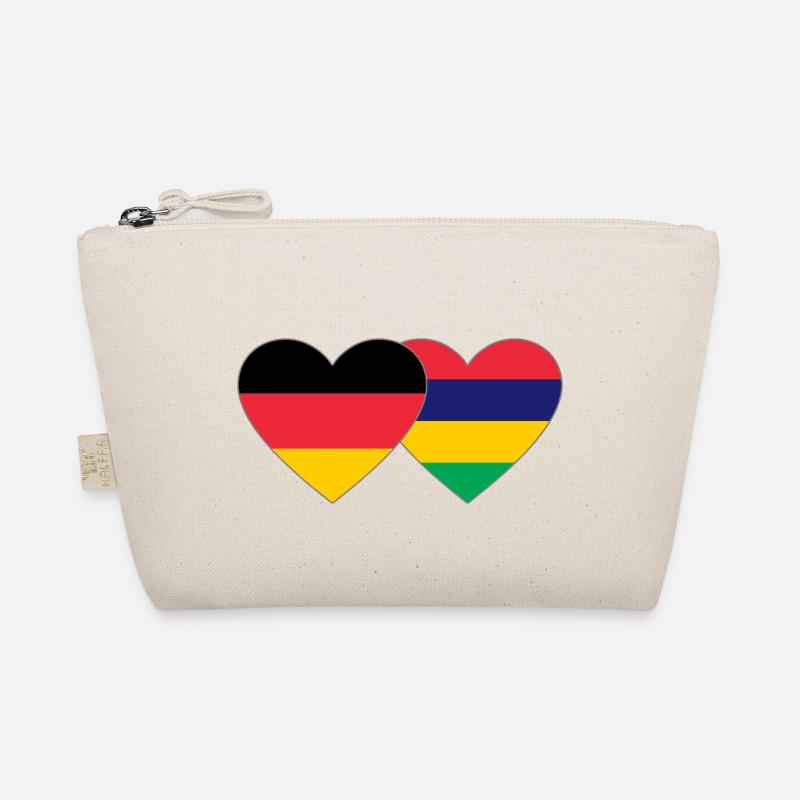 Deutschland Mauritius Flagge Herz - Bio-Täschchen - Natur