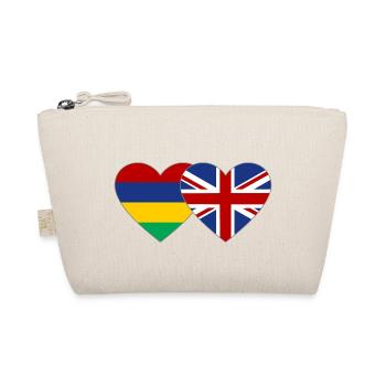 Mauritius England Flag Heart - Organic Pouch - nature - Front