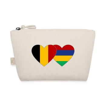 Belgien Mauritius Flagge Herz - Bio-Täschchen - Natur - Vorne