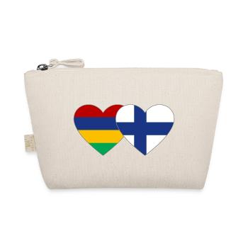 Mauritius Finnland Flagge Herz - Bio-Täschchen - Natur - Vorne