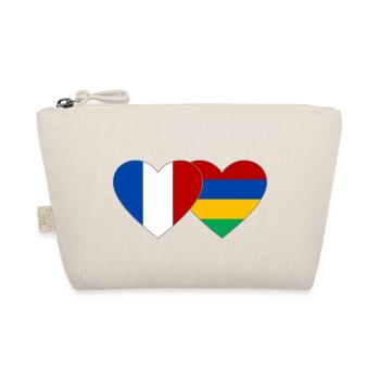 Frankreich Mauritius Flagge Herz - Bio-Täschchen - Natur - Vorne