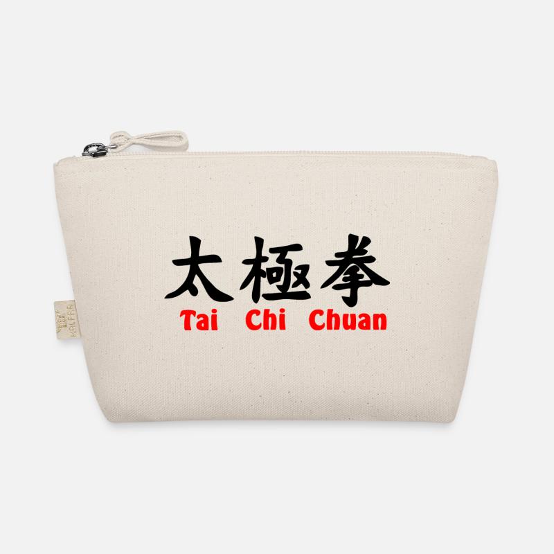 tai ji quan script horizontal with text red Organic Pouch