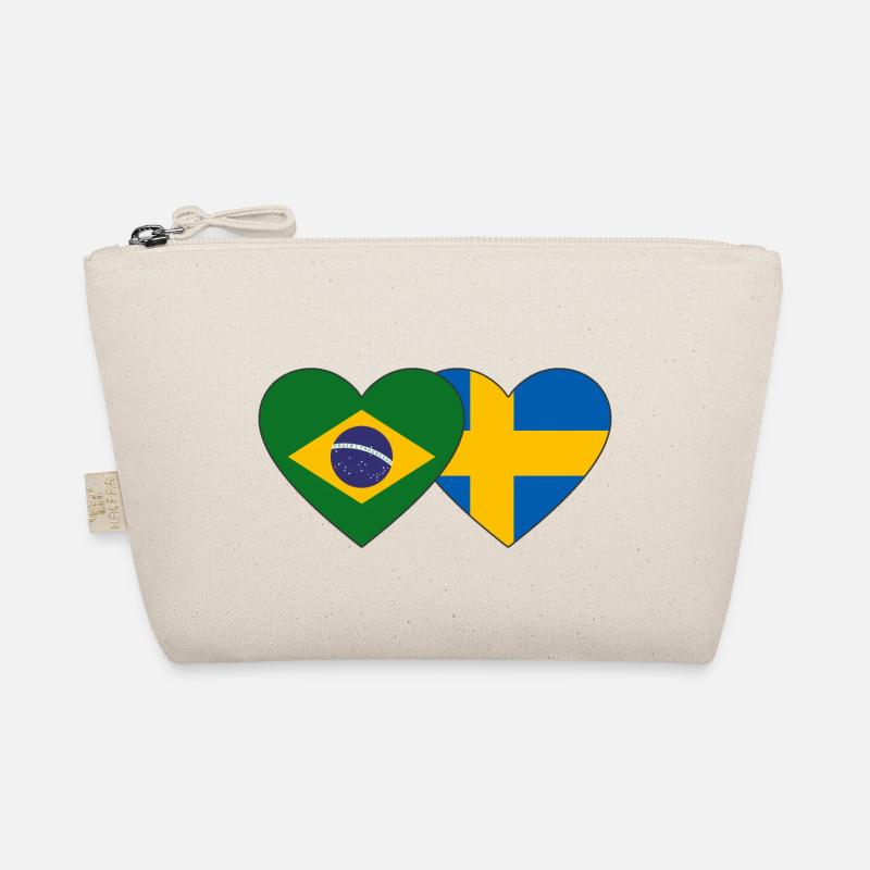 Brésil Suède Flag Heart Trousse biologique