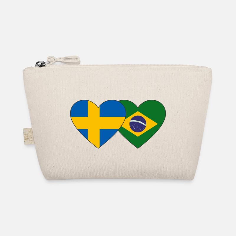 Suède Brésil Flag Heart Trousse biologique