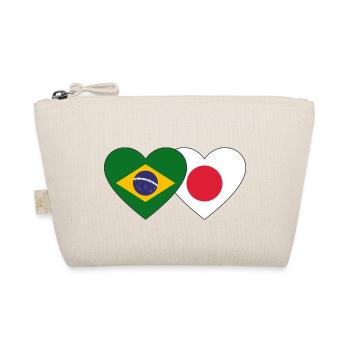 Brasilien Japan Flagge Herz - Bio-Täschchen - Natur - Vorne