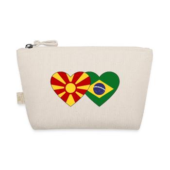 Macedonia Brazil Flag Heart - Organic Pouch - nature - Front