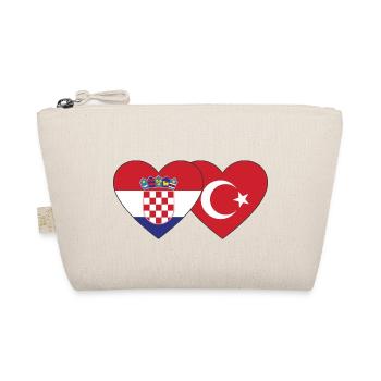 Kroatien Türkei Flagge Herz - Bio-Täschchen - Natur - Vorne