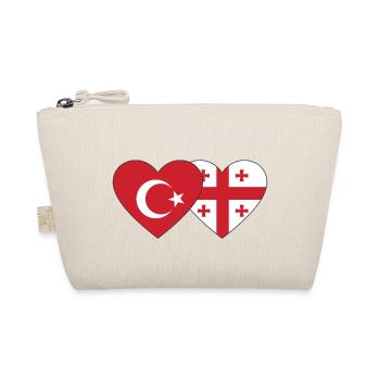 Türkei Georgien Flagge Herz - Bio-Täschchen - Natur - Vorne