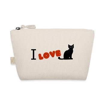 I love cats - Ich liebe Katzen - Organic Pouch - nature - Front