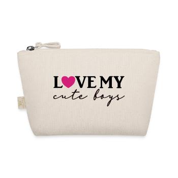 Love my cute boys - Bio-Täschchen - Natur - Vorne