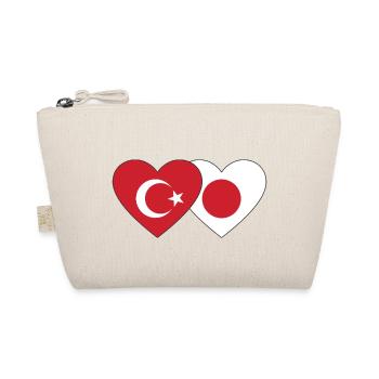 Turkey Japan Flag Heart - Organic Pouch - nature - Front