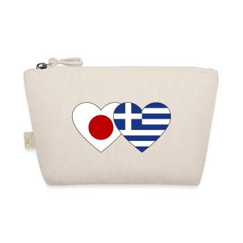 Japan Griechenland Flagge Herz - Bio-Täschchen - Natur - Vorne