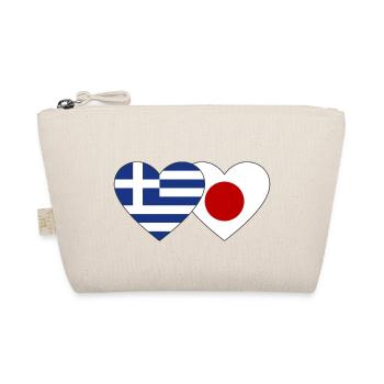 Griechenland Japan Flagge Herz - Bio-Täschchen - Natur - Vorne